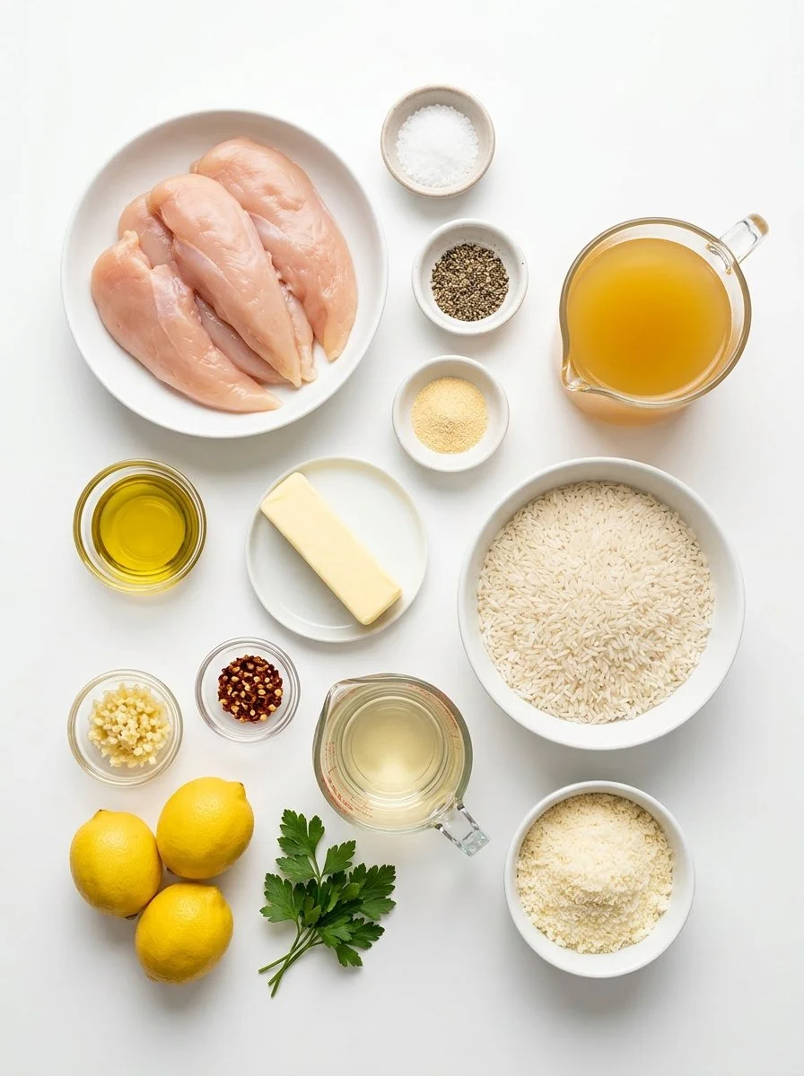 Chicken Scampi with Garlic Parmesan Rice