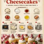 Gnome-themed mini cheesecakes decorated for festive occasions