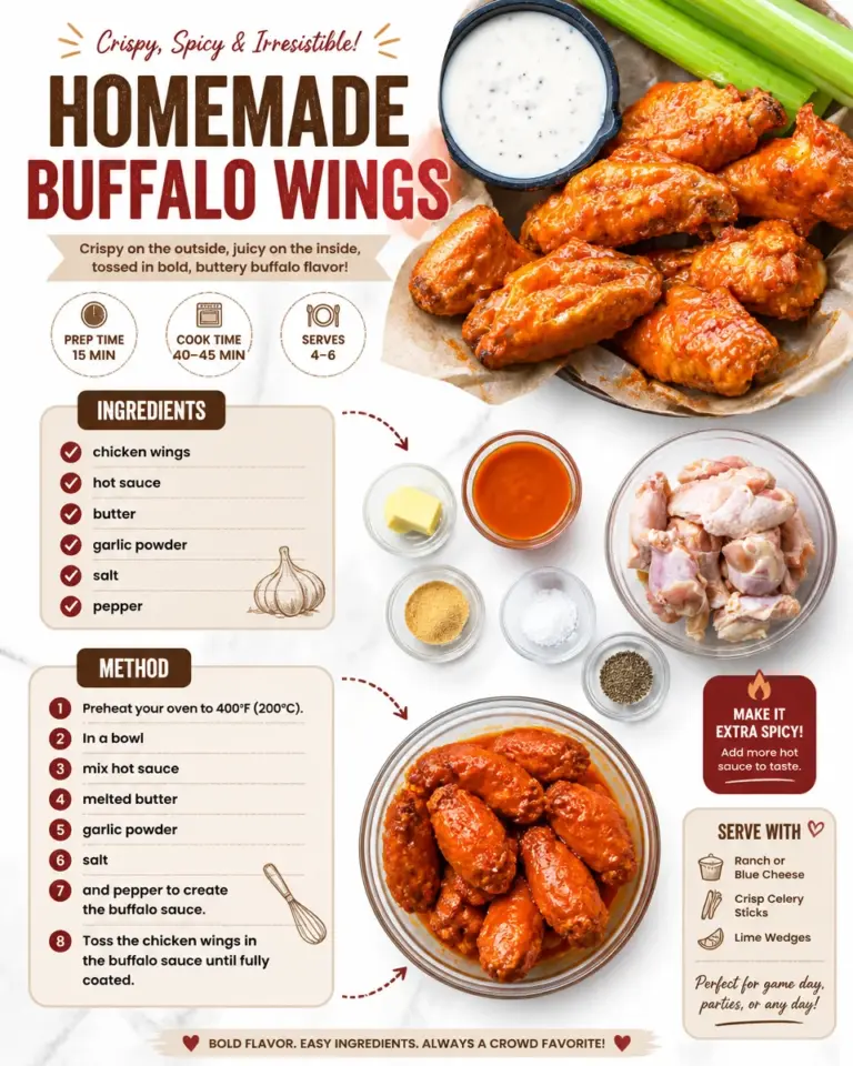 Plate of homemade Buffalo Wings with dipping sauce and celery sticks