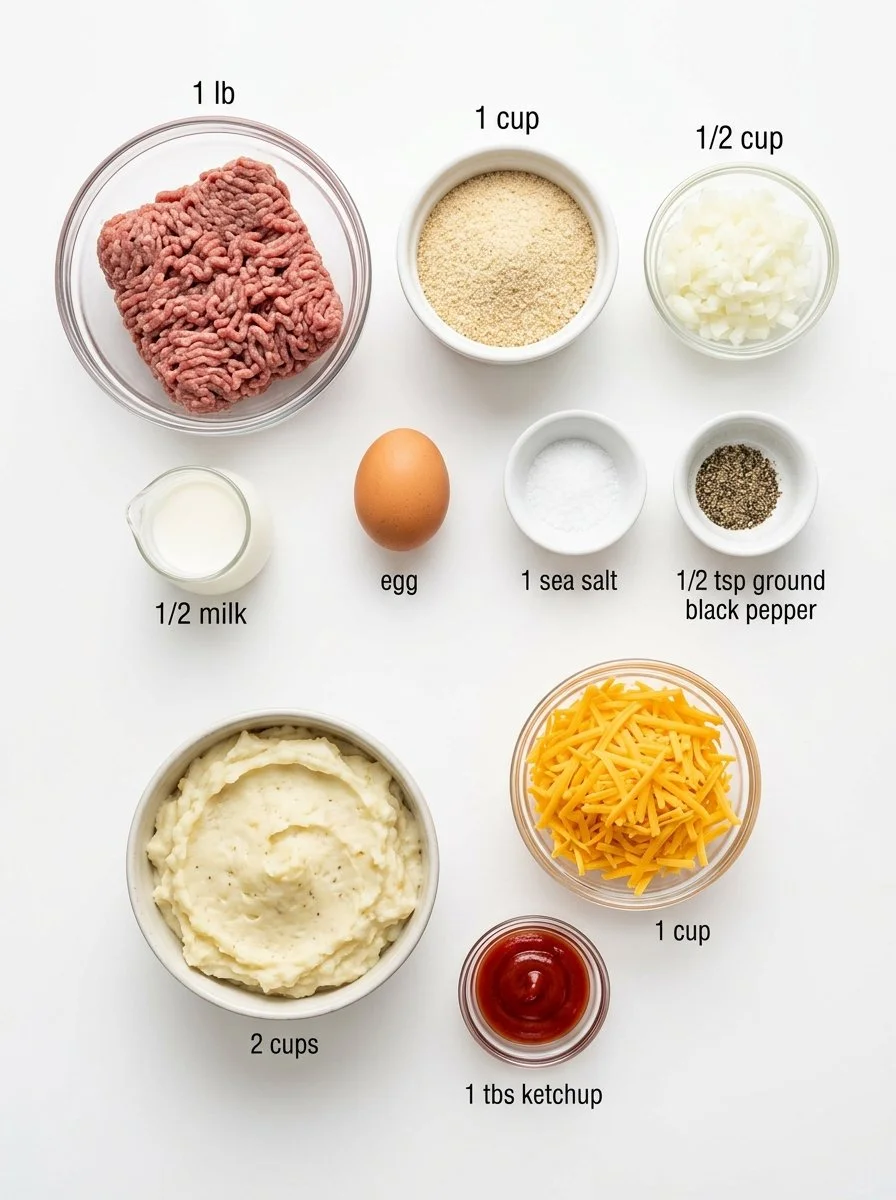 Meatloaf with Mashed Potatoes and Cheese