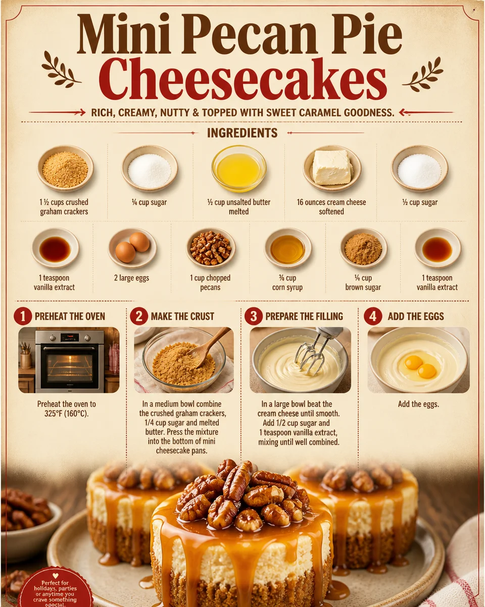 Mini Pecan Pie Cheesecakes