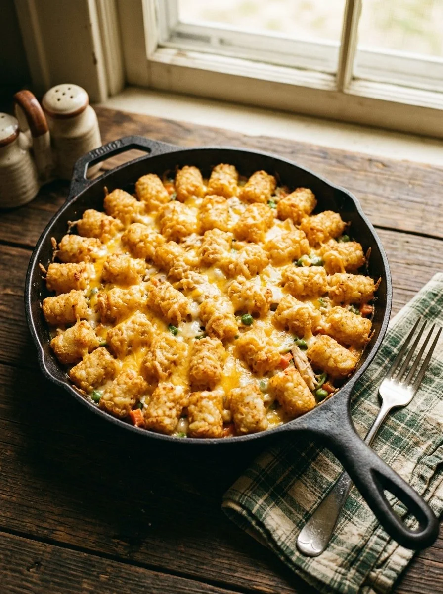 Cheesy Chicken Tater Tot Casserole