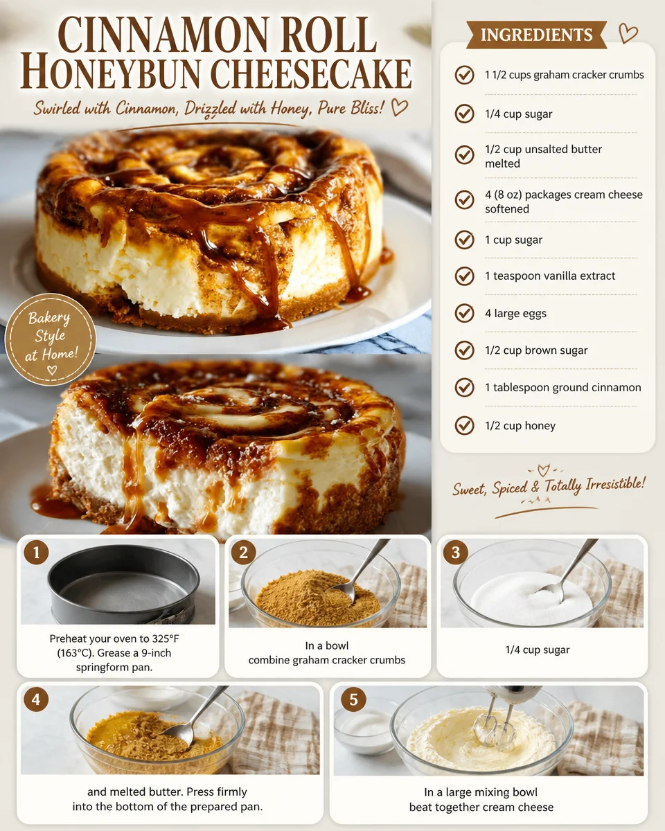 Cinnamon Roll Honeybun Cheesecake