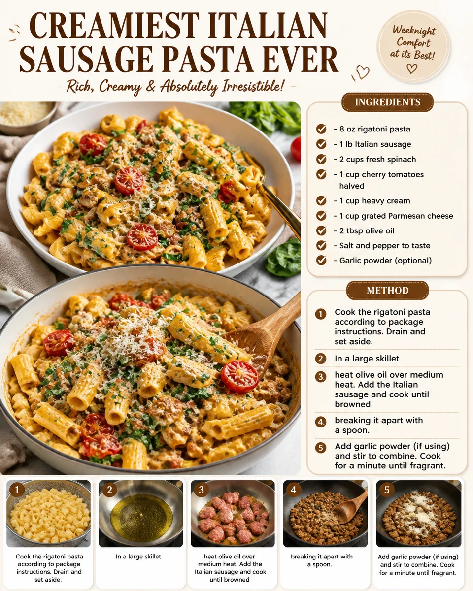 Creamiest Italian Sausage Pasta Ever
