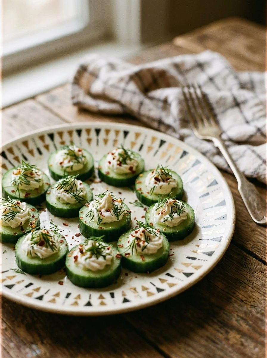 Cucumber Bites With Cream Cheese Filling