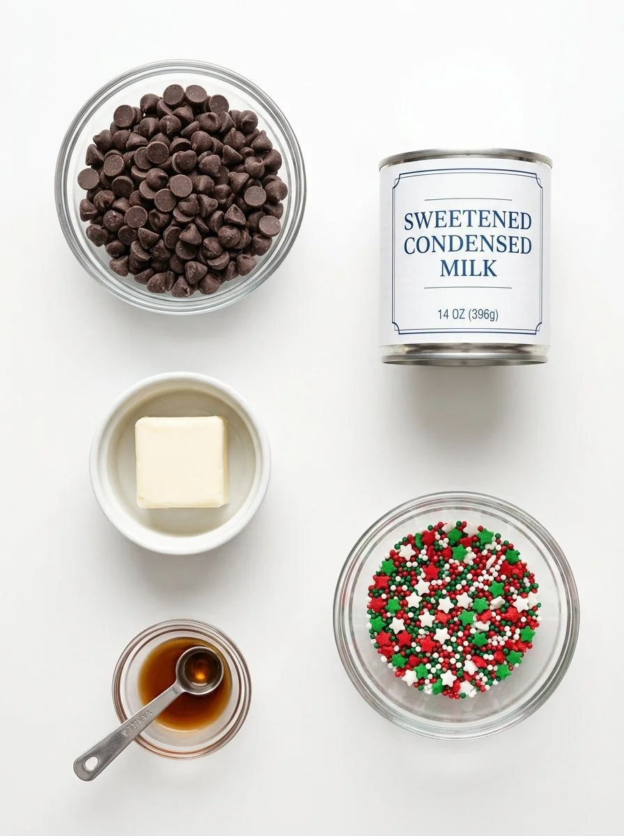 Easy Christmas Fudge with Sprinkles
