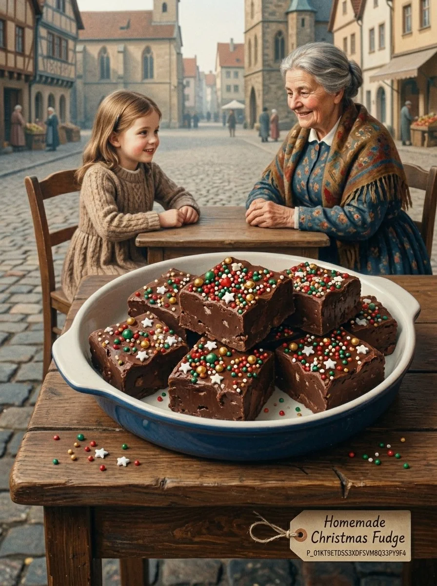 Easy Christmas Fudge with Sprinkles