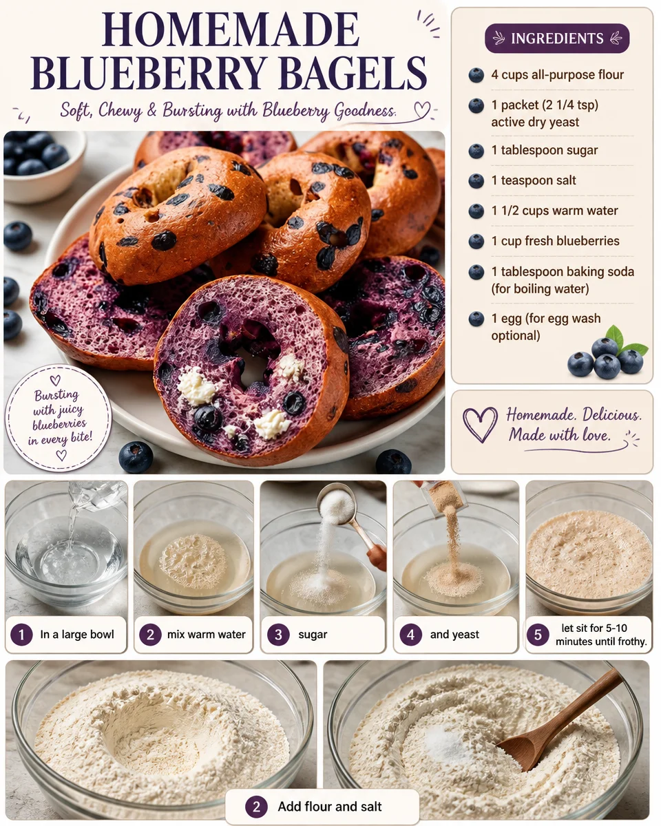 Homemade Blueberry Bagels
