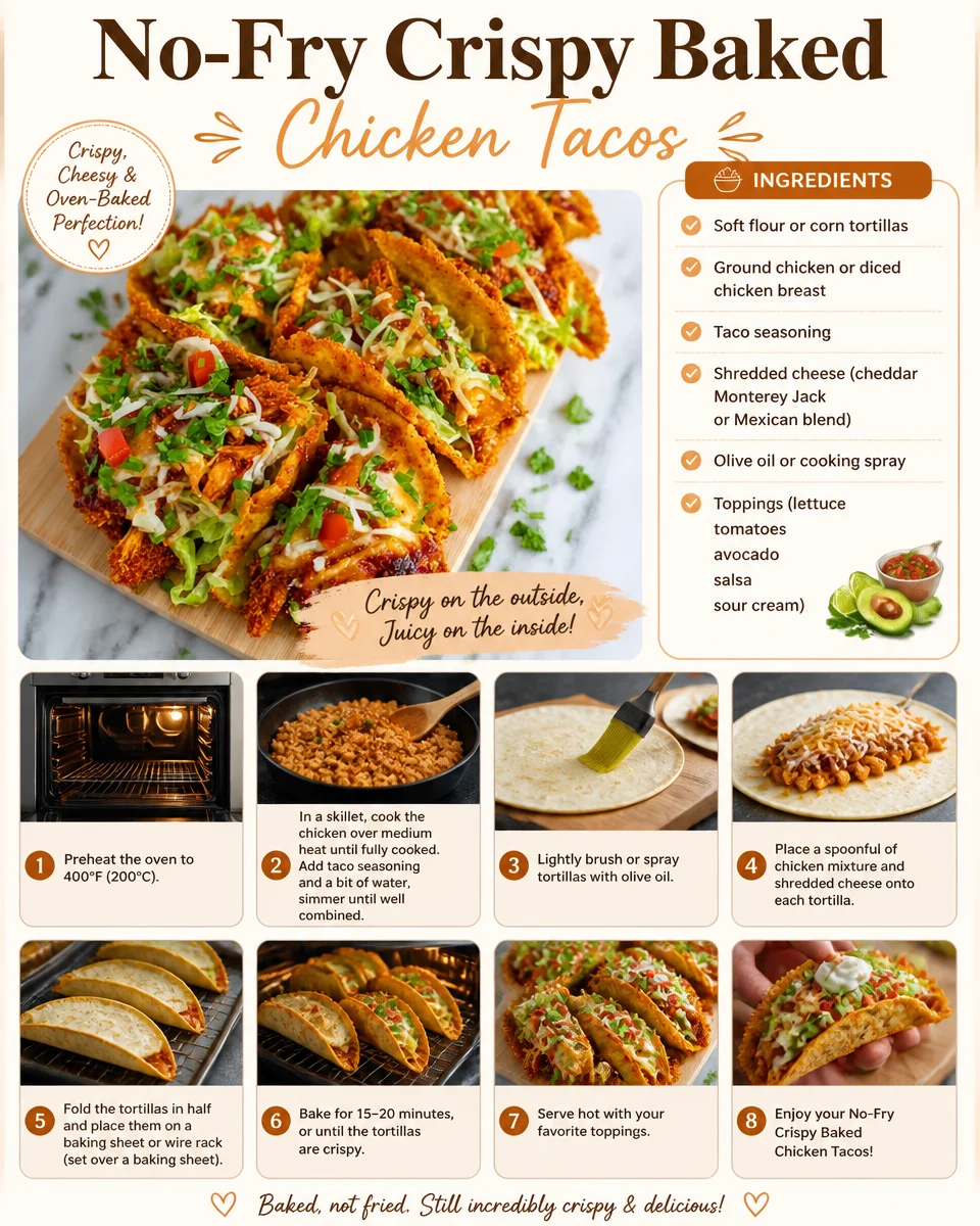No-Fry Crispy Baked Chicken Tacos