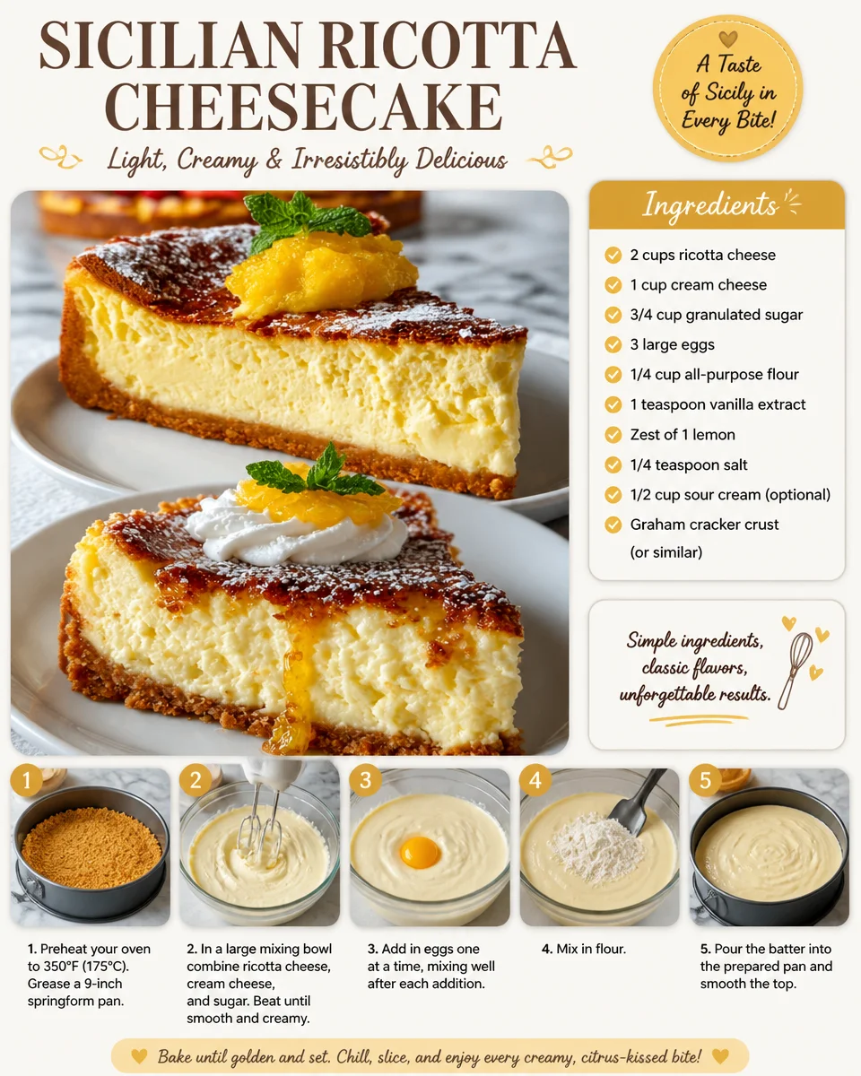 Sicilian Ricotta Cheesecake