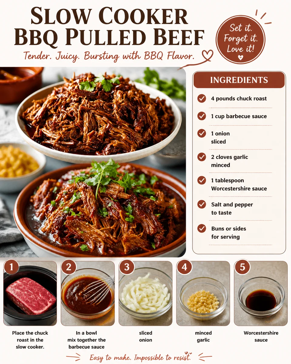 Slow Cooker BBQ Pulled Beef
