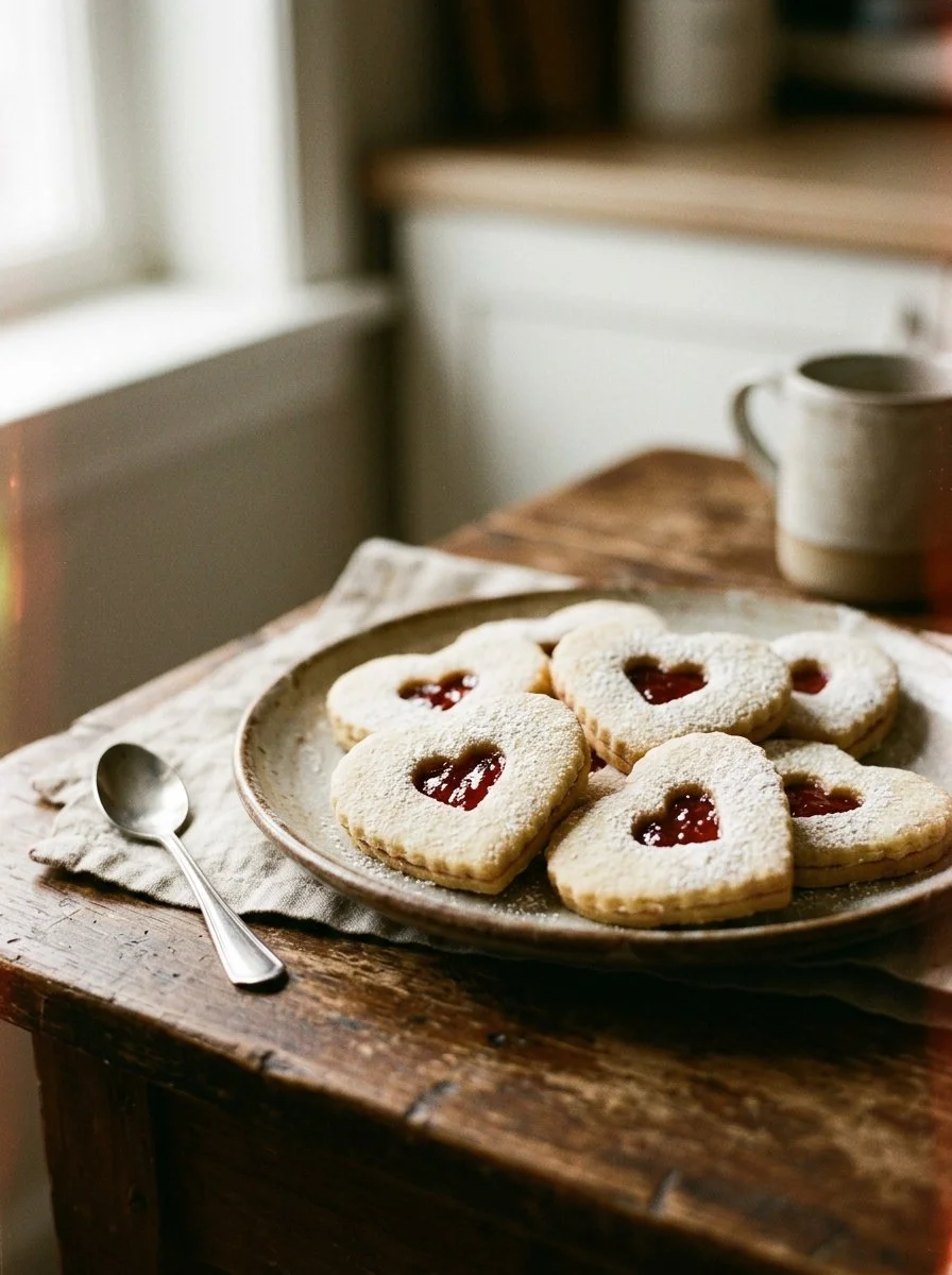 Delicious Sweet Heart Jam Cookies with colorful jam filling