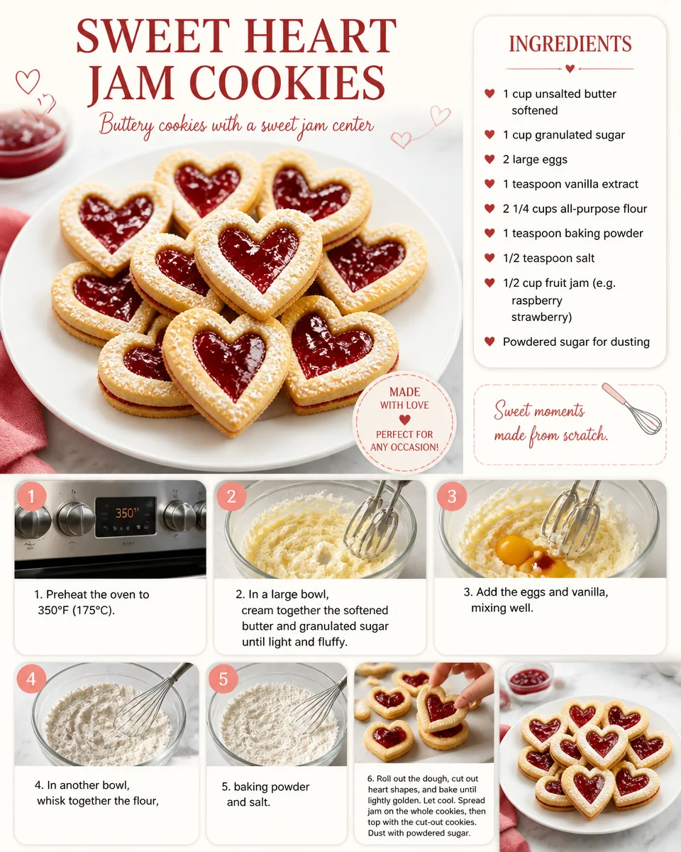 Sweet Heart Jam Cookies