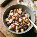 Cinnamon Apple Grape Salad with fresh apples, grapes, and a sprinkle of cinnamon